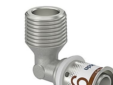 Uponor S-Press PLUS presvinkel 90° muffe/nippeli 16 mm x 12"