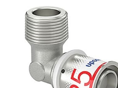 Uponor S-Press PLUS presvinkel 90° muffe/nippeli 25 mm x 34"