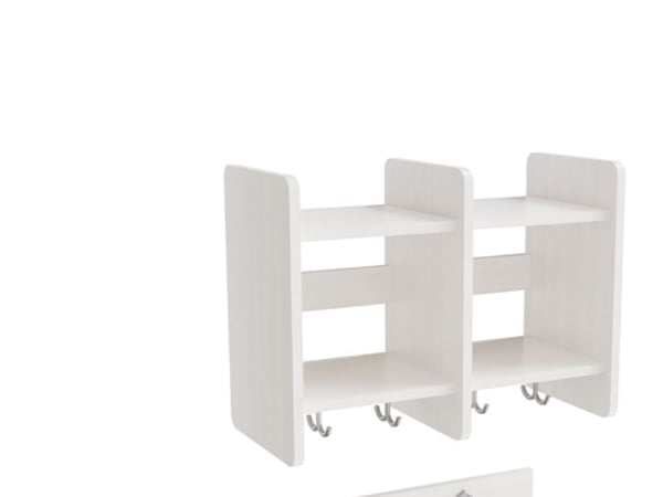Garderobeindretning Eira Light, overhylde 4 pladser, 220 mm rumbredde, hvidpigmenteret krydsfinér