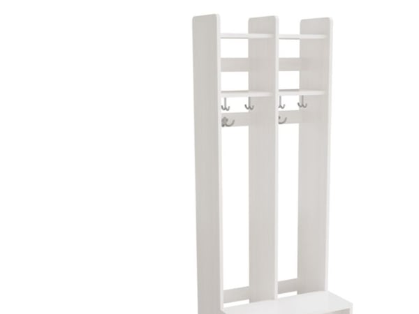 Garderobeindretning Eira Light, gulvmodel 5 pladser, 280 mm rumbredde, naturfarvet krydsfinér
