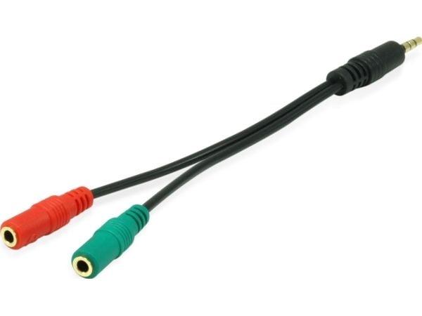 Equip 147943, 2 x 3.5mm, Hunkjønn, 3.5mm, Hankjønn, 1,5 m, Sort