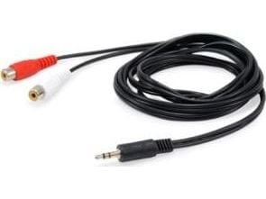 Equip 147093, 2 x RCA, Hunkjønn, 3.5mm, Hankjønn, 250 m, Sort