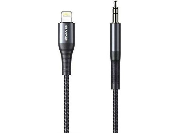 USB-kabel Awei Lightning - mini Jack 3,5 mm svart (6954284001052) USB-kabel Awei Lightning - mini Jack 3,5 mm svart (6954284001052)