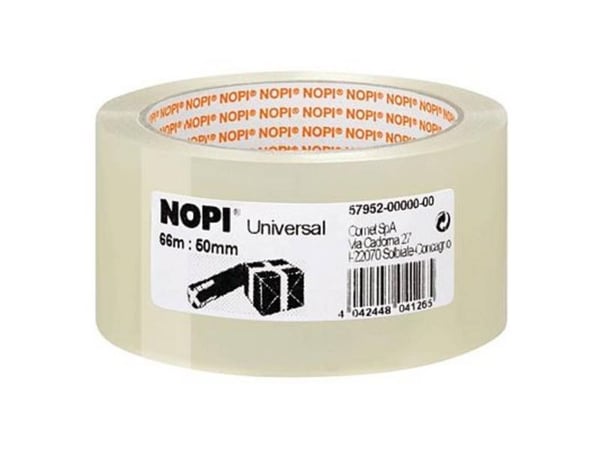 Nopi Universal - Pakkausteippi - 50 mm x 66 m - läpinäkyvä