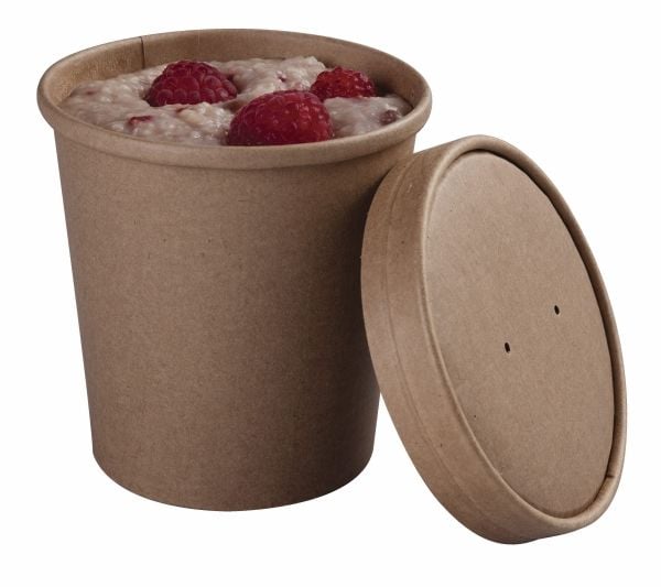 Papbæger Soup-To-Go 450 ml Ø97/75x100 mm Brun,500 stk/krt