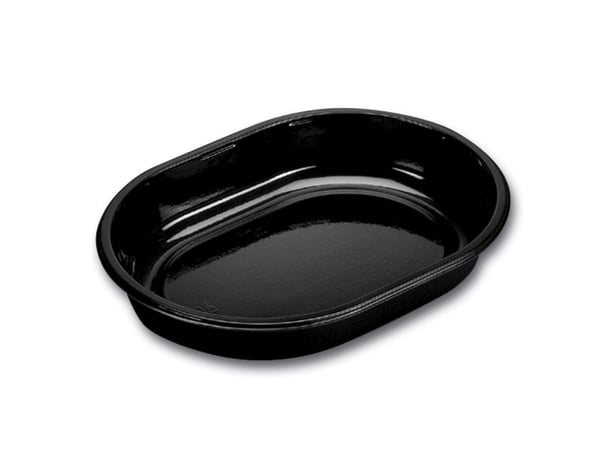 Bakke 1-rum 1000 ml 238x176x40 mm Oval CPET Sort,240 stk/krt