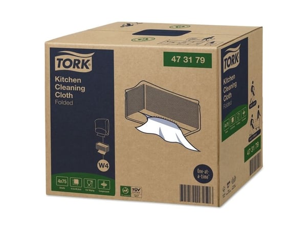 Aftørringsklud Tork Køkken 1-lag 415x355 mm Non-Wowen - (75 stk. x 4 pakker)