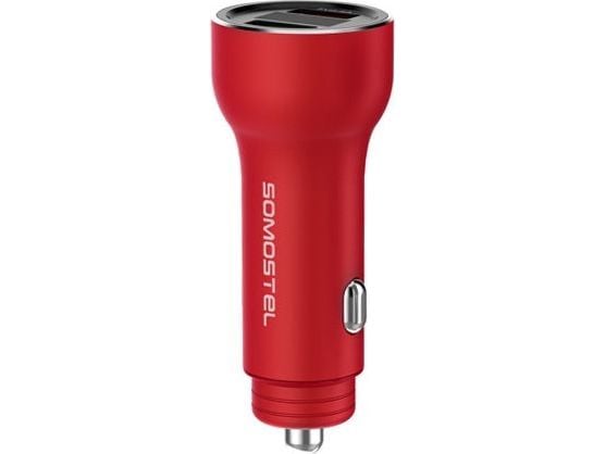 Somostel 5A Car Charger Meter + USB-C QC Red SMS-A89 Cable
