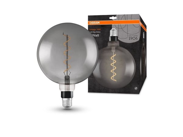 OSRAM Vintage 1906 - LED hehkulamppu - muoto: G200 - E27 - 5 W (vastaa 12 W) - luokka G - lämmin mukavuusvalo - 1800 K - savunvärinen