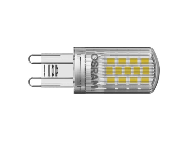 OSRAM PIN - LED-lyspære - form: T20 - klar finish - G9 - 3.8 W (ekvivalent 40 W) - klasse E - varmt hvitt lys - 2700 K