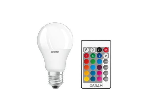 OSRAM STAR+ CLASSIC A - LED-lyspære - form: A60 - mattslipt finish - E27 - 9 W - klasse G - RGB / varmt hvitt lys - 2700 K