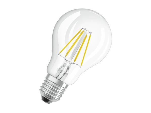 OSRAM STAR CLASSIC A - LED-glödlampa med filament - form: A60 - klar finish - E27 - 4 W (motsvarande 40 W) - klass E - varmt vitt ljus - 2700 K