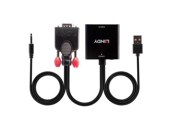 Lindy 38284, VGA (D-Sub) + 3.5mm, HDMI + USB, Hankjønn, Hunkjønn, Rett, Rett