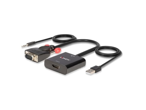 Lindy 38284, VGA (D-Sub) + 3.5mm, HDMI + USB, Hankjønn, Hunkjønn, Rett, Rett
