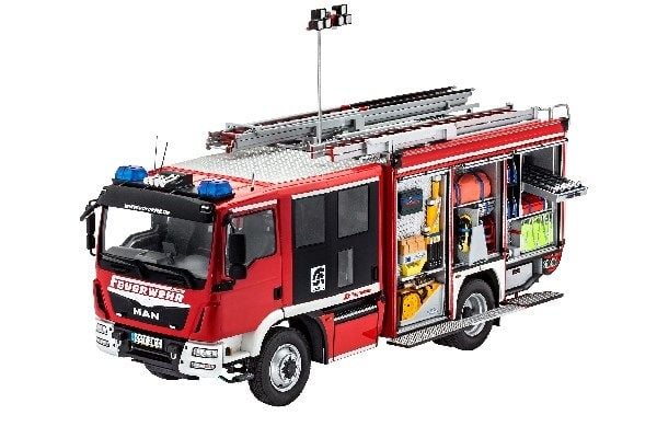 Revell modelkit kuorma-auto 1:24 - palokunta MAN TGM / Schlingmann HLF 20 VARUS 4x4 mittakaavassa 1:24, taso 4, uskollinen jäljennös monilla yksity...