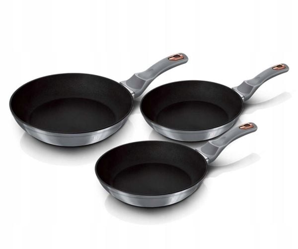 Berlinger Haus BH/6169F, Frying set, Grå, Aluminium, Ergonomisk, Mykt grep, Gass, Halogen, Induksjon, 20 cm