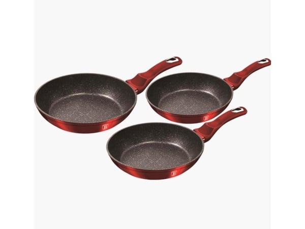 Berlinger Haus BH/1288NF, Frying set, Burgunder, Aluminium, Marmor, Gass, Halogen, Induksjon, 20 cm
