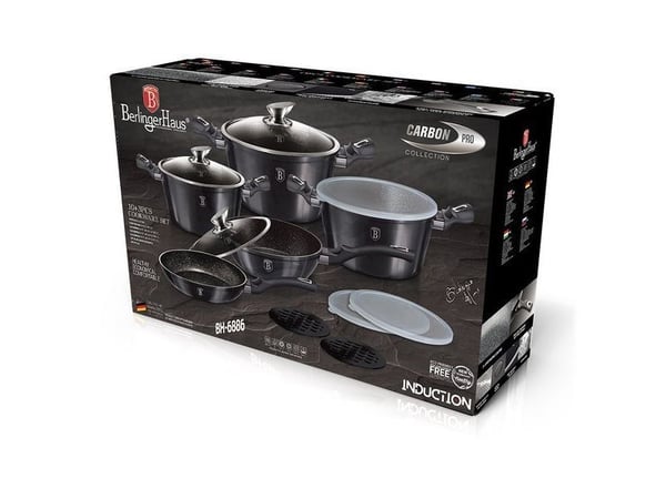 Berlinger Haus BH/6886, Mixed set, Grå, Aluminium, Marmor, Sort, Ergonomisk, Mykt grep