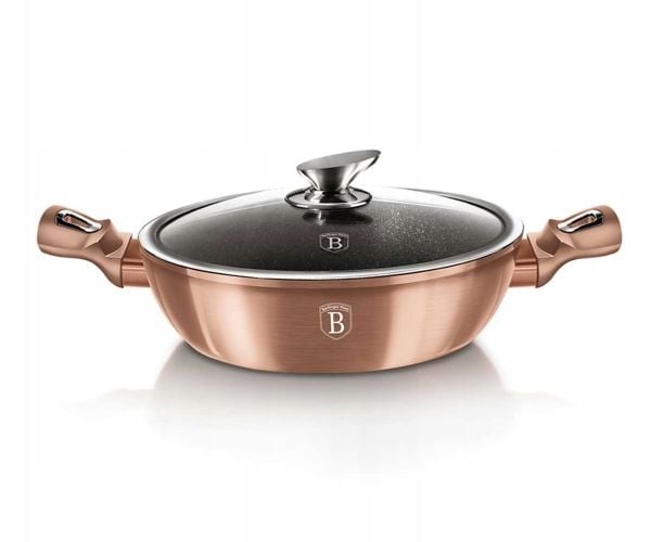 Berlinger Haus BH/1519N, 3,8 l, Rund, Rosegull, Aluminium, Ergonomisk, Mykt grep, Gass, Halogen, Induksjon