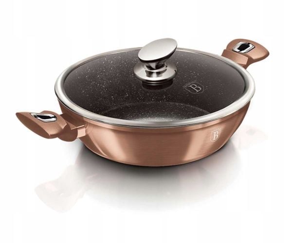 Berlinger Haus BH/1519N, 3,8 l, Rund, Rosegull, Aluminium, Ergonomisk, Mykt grep, Gass, Halogen, Induksjon