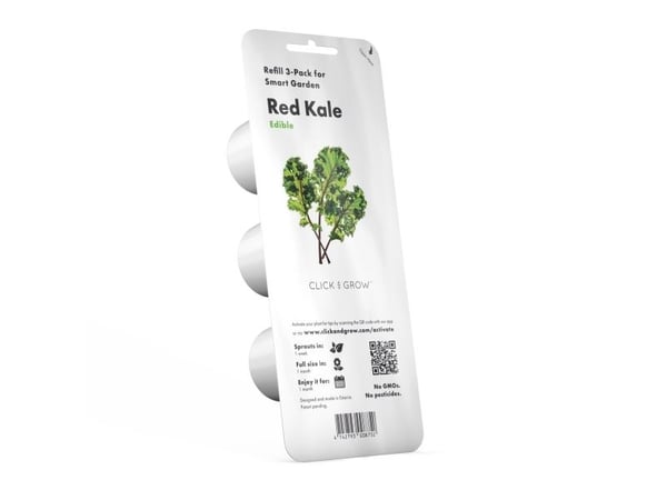 Click & Grow 4742793008752, Syötävä kasvi, Red kale, Aloituspakkaus, 3 kpl, Laatikko