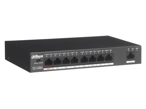 Dahua Technology PFS3009-8ET-96, Uhåndtert, L2, Fast Ethernet (10/100), Strøm over Ethernet (PoE)