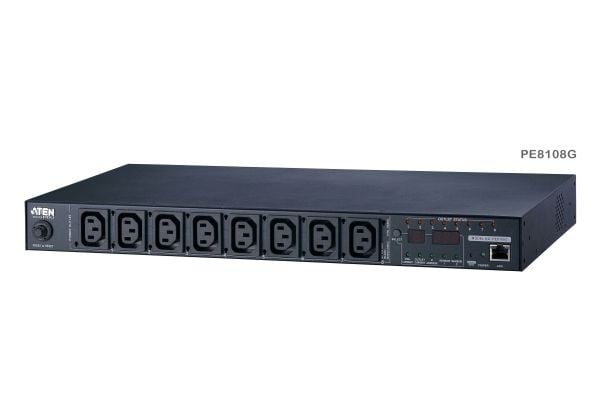 ATEN PE8108 - Kraftdistributionsenhet (kan monteras i rack) - 2.4 kW - Ethernet 10/100 - ingång: IEC 60320 C14 - utgångskontakter: 8