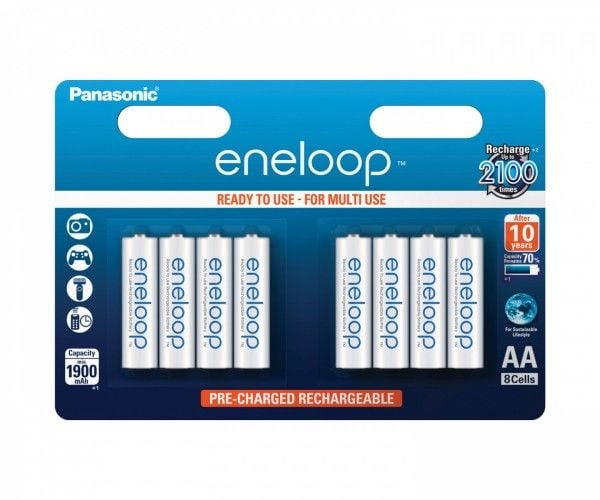 Panasonic Eneloop HR-3UTGB - Batteri 8 x AA-type - NiMH - (oppladbart) - 1900 mAh
