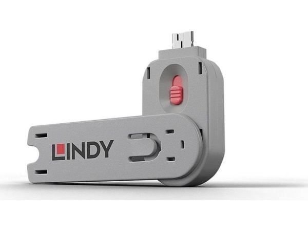 Lindy 40620, Portinlukitsin, USB A-tyyppi, Vaaleanpunainen, Akryylinitriilibutadieenistyreeni (ABS), 1 kpl, Muovipussi