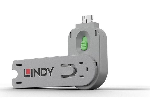 Lindy 40621, Portinlukitsin, USB A-tyyppi, Vihreä, Akryylinitriilibutadieenistyreeni (ABS), 1 kpl, Muovipussi
