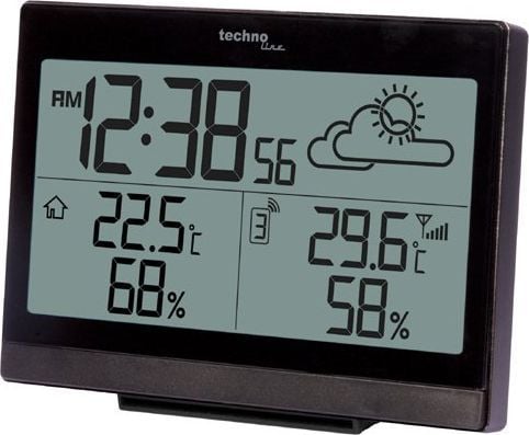 Technoline WS 9252, Svart, Inne hygrometer, Inne Termometer, Utendørs Fuktighetsmåler, Utendørs Barometer, Hygrometer, Termometer, Hygrometer, Term...