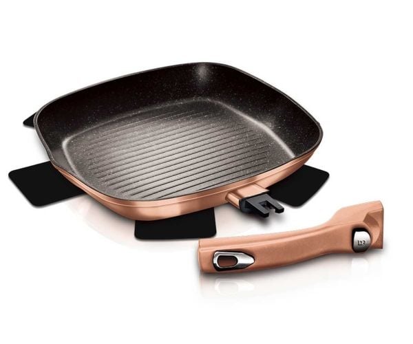 Berlinger Haus BH/1950, Rektangulær, Grillpanne, Rosegull, Aluminium, 2,1 l, Keramisk, Gass, Induksjon