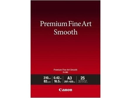 Canon Premium Fine Art FA-SM2 - Glatt - 16,5 mille - A3 (297 x 420 mm) - 310 g/m² - 82 pund - 25 ark fotopapir - for imagePROGRAF PRO-1000, PRO-300...