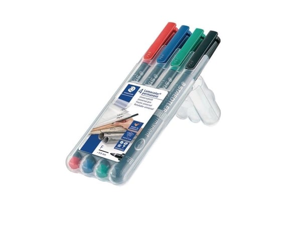 Universalpen STAEDTLER Lumocolor® 318-WP4 permanent 0.6mm fine - med 4 stk. ass. farver