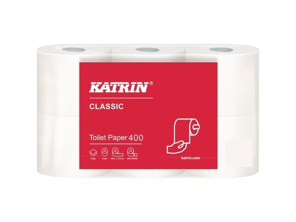 Toiletpapir Katrin Classic 400 2-lags 48m - (42 ruller pr. karton)
