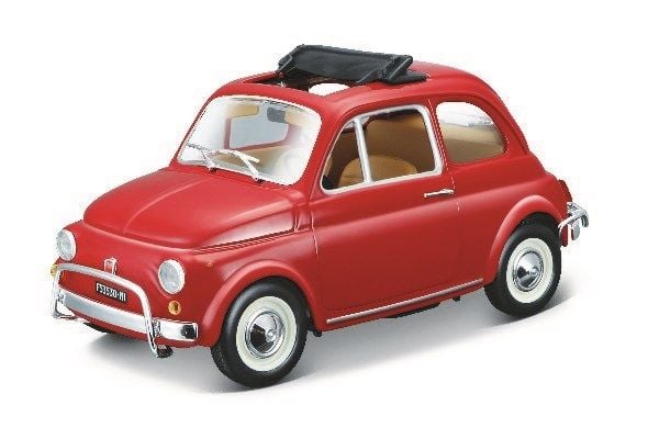 BBURAGO Fiat 500l 1968, Bybil, Montert på forhånd, 1:24, Fiat 500l 1968, Hankjønn, Rød