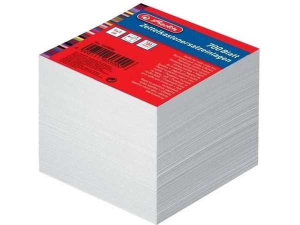 Herlitz 1603000, kvadratisk, hvit, papir, 90 mm, 90 mm, 700 ark
