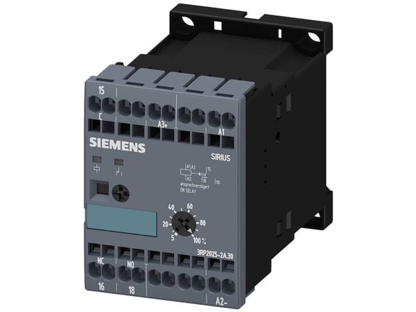 Siemens 3RP20252AP30 tidsrelä multifunktionell 24 V 0.05 s - 100 h 1 växlingskontakt 1 st