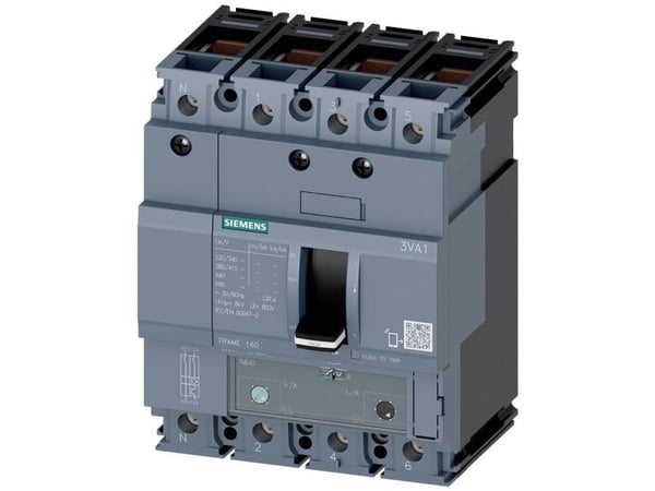 Siemens 3VA1150-5EF46-0AA0 Strömbrytare 1 st Inställningsområde (ström): 35 - 50 A Kopplingsspänning (max.): 690 V/AC (B x H x D) 101,6 x 130 x 70 mm