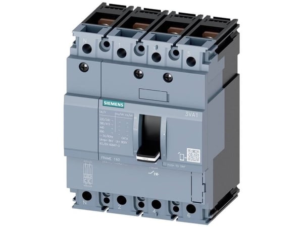 Siemens 3VA1110-5GD42-0AA0 Strömbrytare 1 st Inställningsområde (ström): 100 - 100 A Kopplingsspänning (max.): 690 V/AC (B x H x D) 101,6 x 130 x 7...