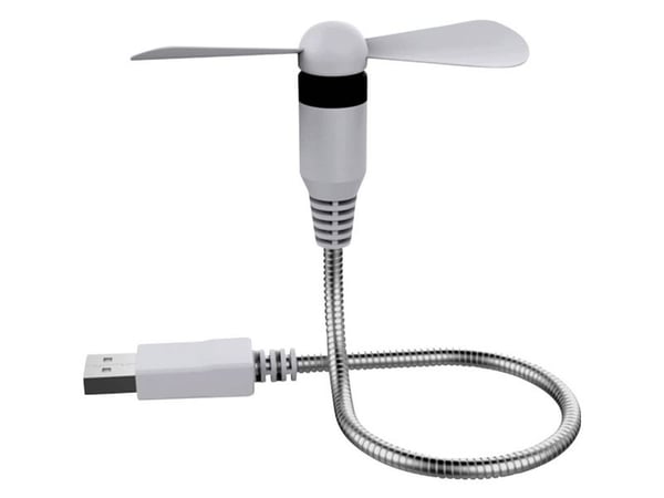 RealPower 335265, Husholdningsvifte, Hvit, Bord, 13000 RPM, Sølv, USB