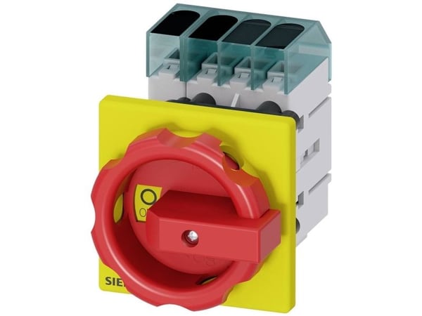 Lastfrånskiljarkontakt röd, gul 4-polig 16 mm² 25 A 1 x brytkontakt 690 V/AC Siemens 3LD31540TL53