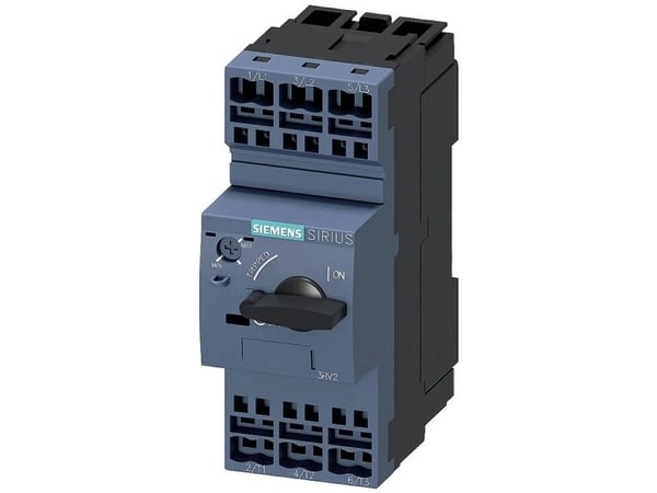 Siemens 3RV2021-0GA20 Strömbrytare 1 st Inställningsområde (ström): 0,45 - 0,63 A Kopplingsspänning (max.): 690 V/AC (B x H x D) 45 x 119 x 97 mm