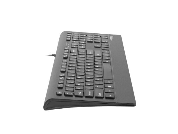 NATEC Barracuda, Full størrelse (100 og), Koblet med ledninger (ikke trådløs), USB, Membrannøkkelbryter, QWERTY, Sort