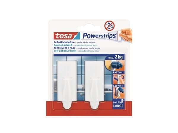 tesa POWERSTRIPS® Erilaiset kiinnitystarvikkeet Valkoinen Sisältö: 2 kpl
