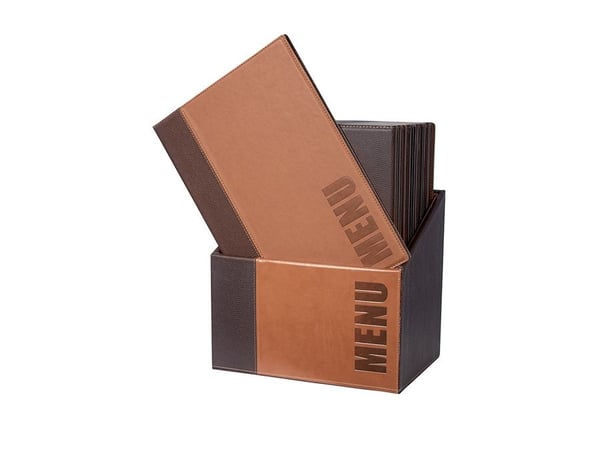Securit MC-BOX-TRA4-LB, A4, Metall, PU lær, Brun, Matt, Lakk, Plastikk, Avrundede hjørner