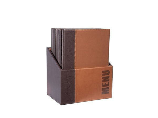Securit MC-BOX-TRA4-LB, A4, Metall, PU lær, Brun, Matt, Lakk, Plastikk, Avrundede hjørner