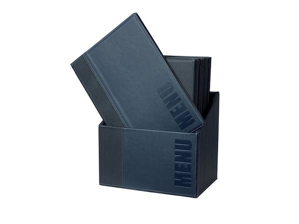 Securit MC-BOX-TRA4-BU, A4, Metall, PU lær, Blå, Matt, Lakk, Plastikk, Avrundede hjørner