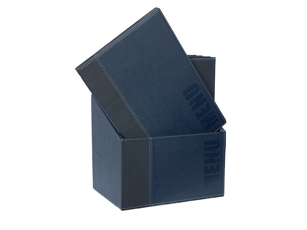 Securit MC-BOX-TRA4-BU, A4, Metall, PU lær, Blå, Matt, Lakk, Plastikk, Avrundede hjørner