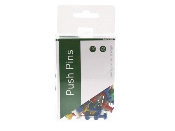 Markeringsnåle Push Pins ass. farver - (100 stk.)